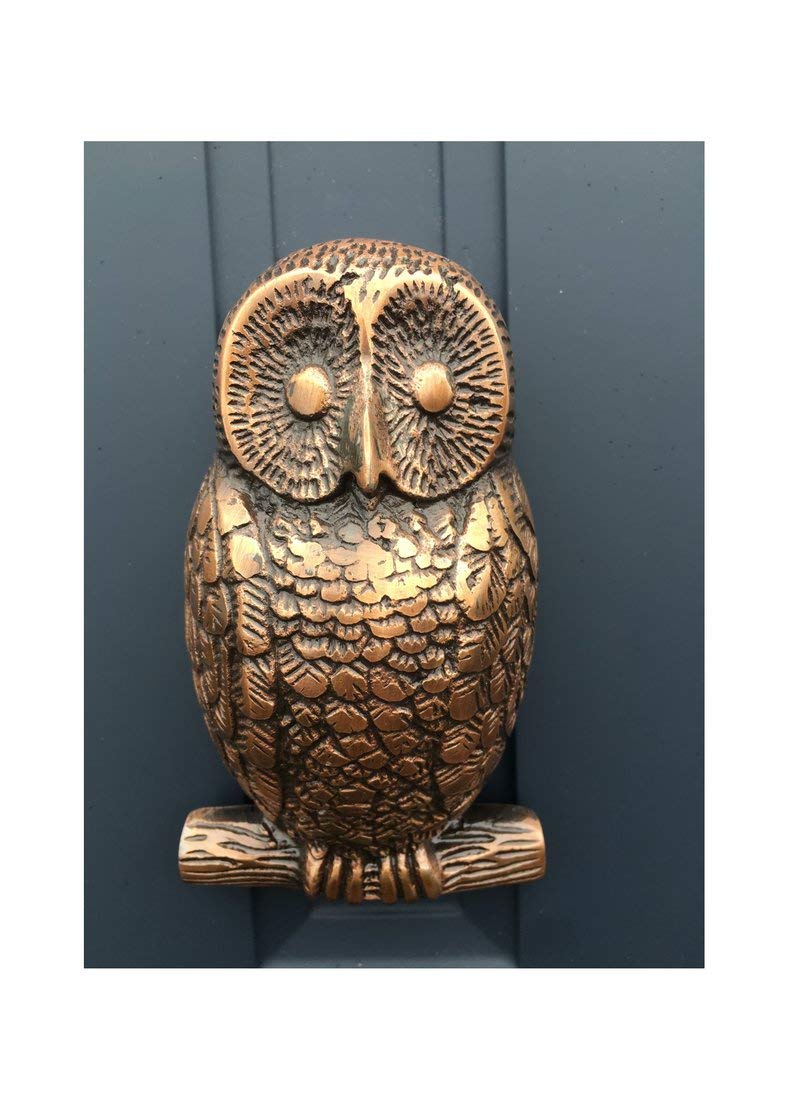 Llamador para puerta de búho en cobre con opciones de 2 tallas y 3 colores
