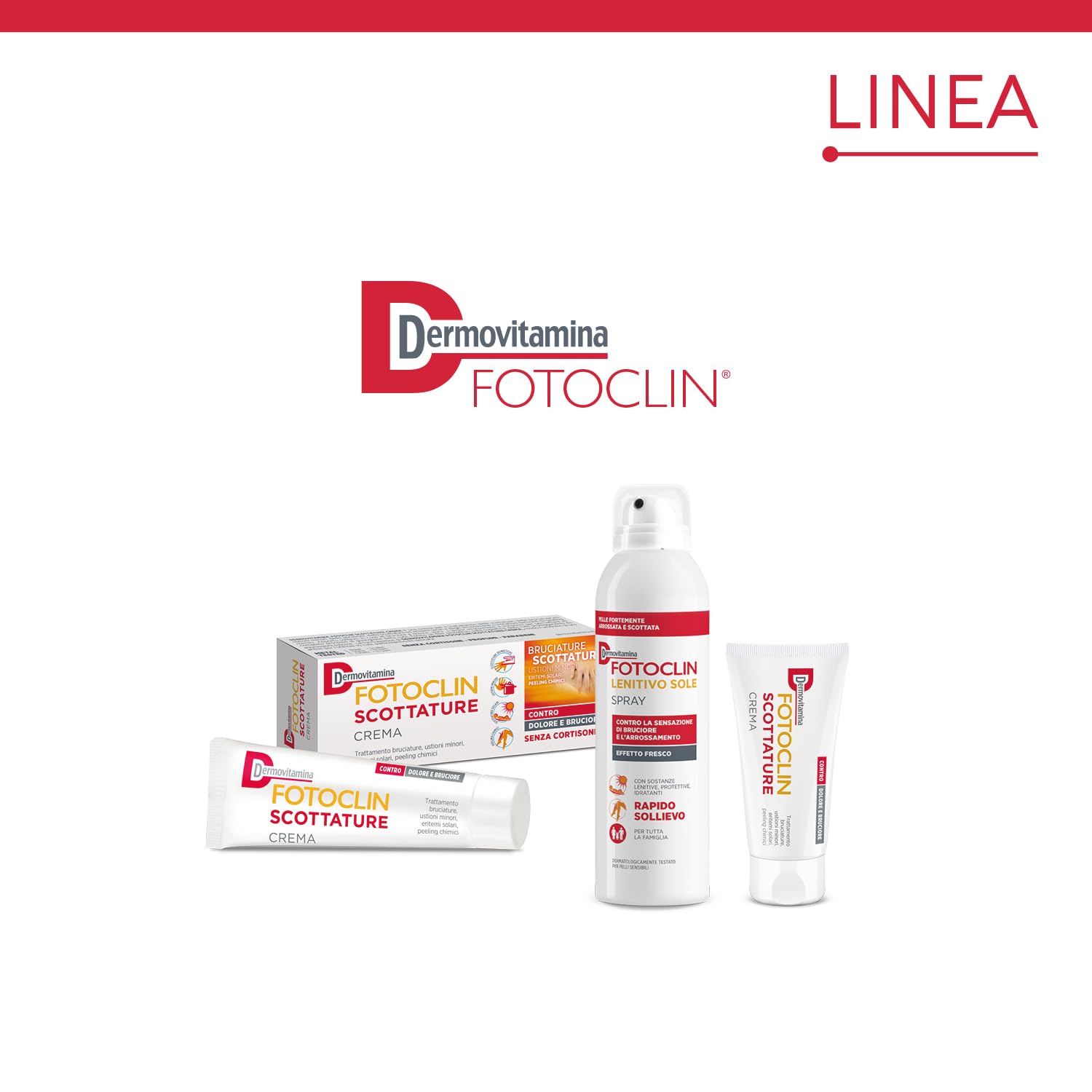 Dermovitamina Fotoclin Scottature Crema - Crema per il Trattamento di Bruciature, Ustioni Minori, Eritemi Solari e Peeling Chimici - Contro Dolore e Bruciore - Doposole - Senza Cortisone - 30ml