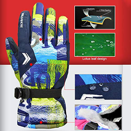 Capa protetora, Andoer Luvas de esqui 100% impermeável para neve quente para homens, mulheres e cria