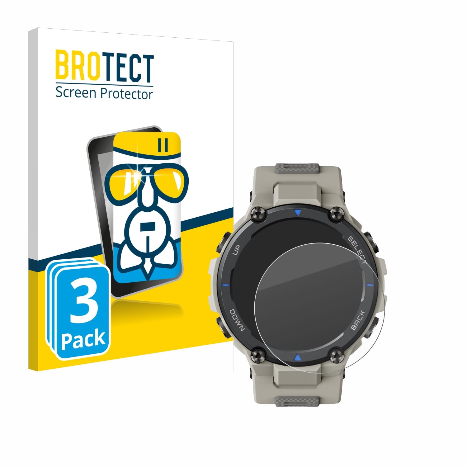 BROTECT Folie für Huami Amazfit T-Rex 3 Pro (44 mm), 3