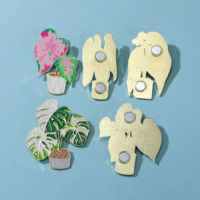 Imán decorativo de hoja de planta Monstera para refrigerador miniatura 6