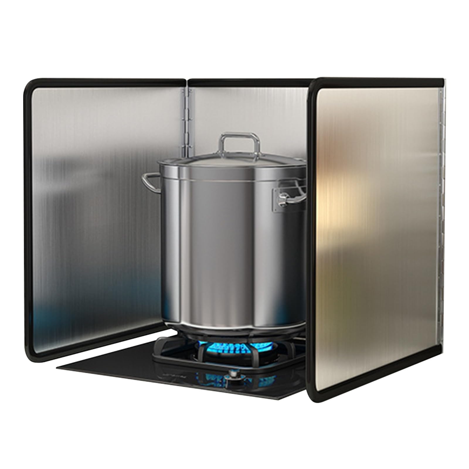 AFQBOEQXY Splatter Guard Splash Back, Stove Splatter Guard Non-Stick Foldable Stainless Steel Silver Multiple Sizes(45x45x45cm)