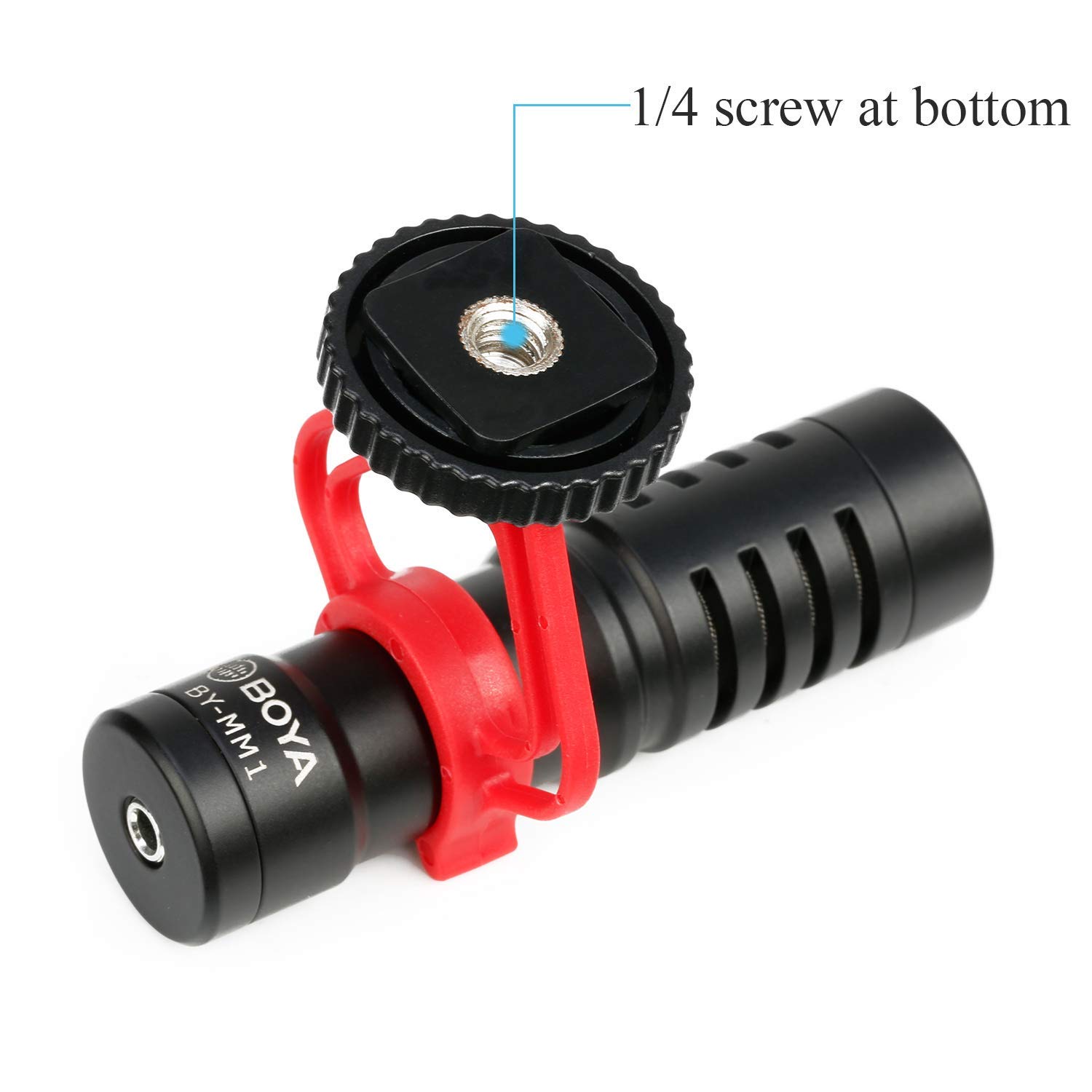 SHOPEE Triple Mount Brackets ABS Plastic with Shoe Mount Adapter in Red & Black for BY-MM1 Mini Cardioid Shotgun Microphone and other Brand Similar Shotgun Microphones (3 pack) 3