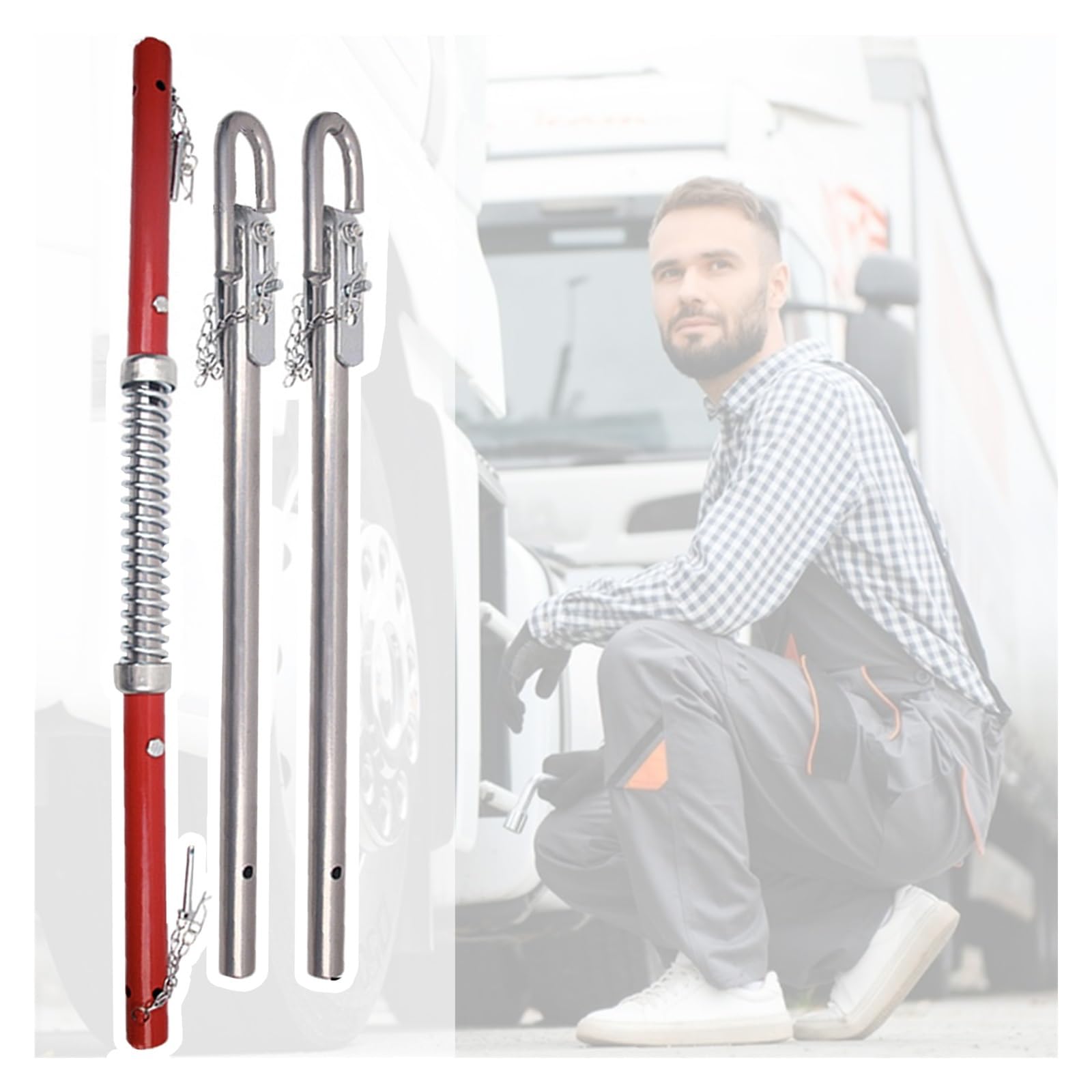 AMUFJJ 30 20 8 6 5 Tons 3t Towing Pole Tow Bar Recovery Spring Damper For Car Van Truck, Flexible Car Safety Towing Bar, Anti-Tailgating(Load 6 Tons - View #10