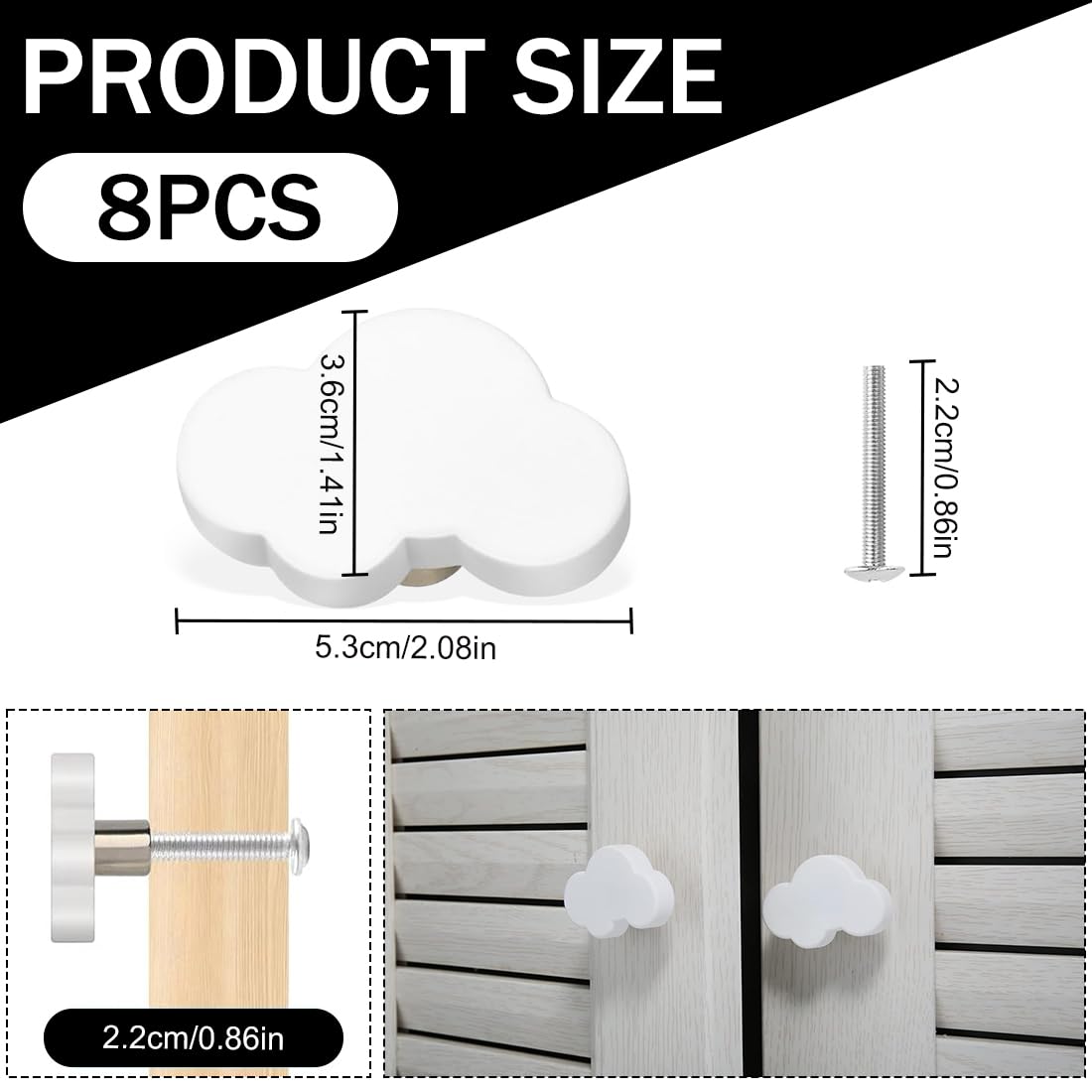 Maniglie Per Cassetti A Forma Di Nuvola - 4 Pezzi Morbidi E Sicuri Per Bambini - Foto 11