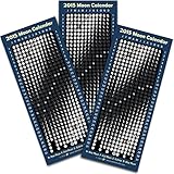 2015 Moon Calendar Magnets, with Realistic Lunar Features & Colorful Eclipses (3-Pack)