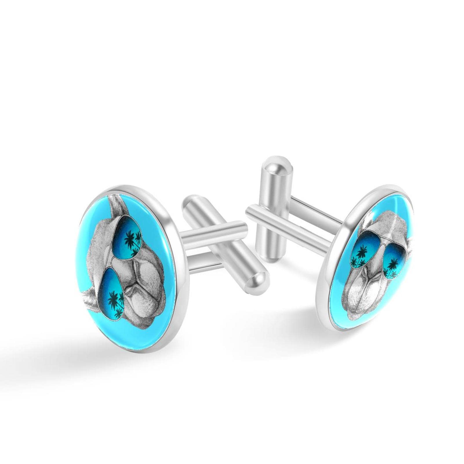 BrokoloCufflinks for men personalised Camel Blue