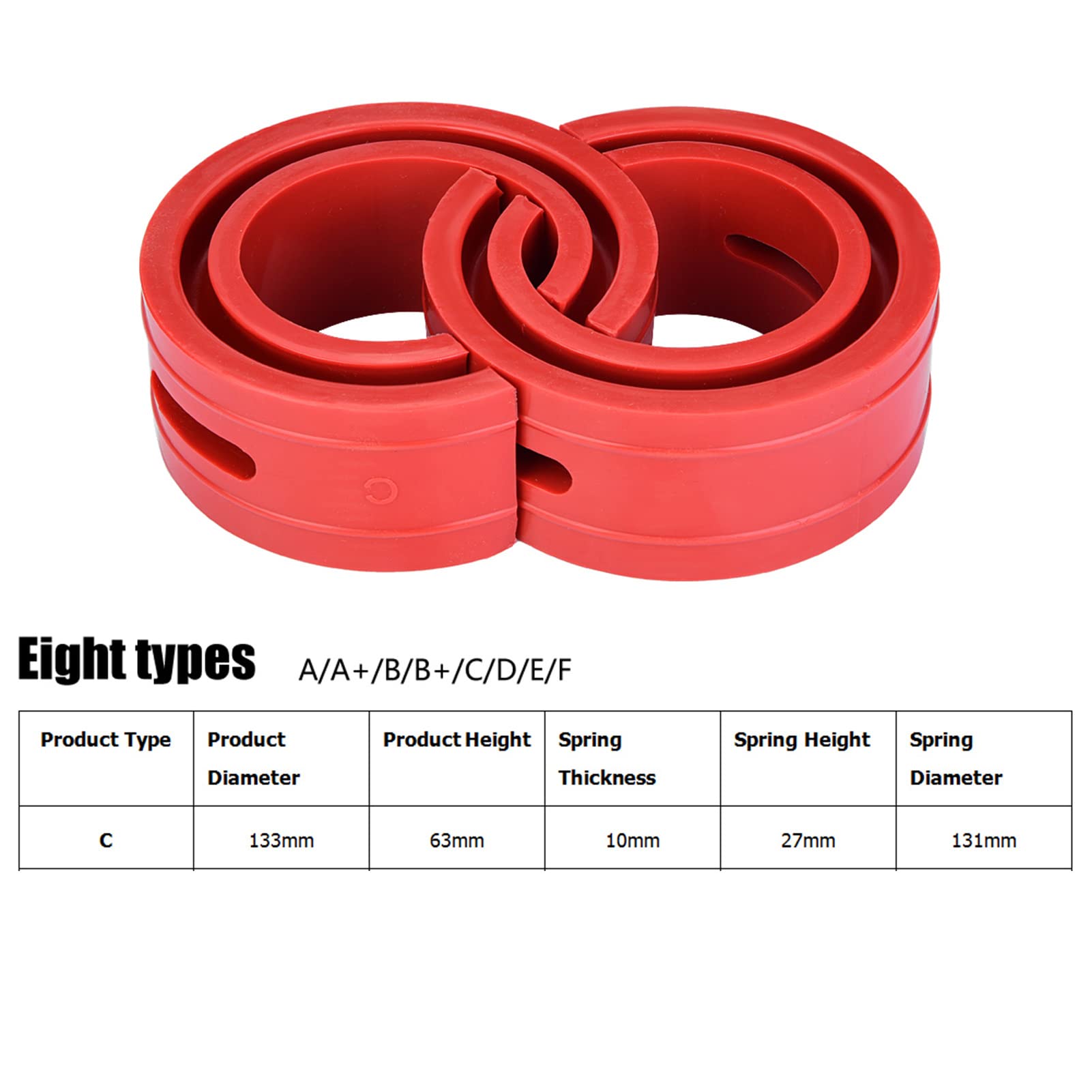 2pc Car Shock Absorber Buffer Spring Bumper Cushion Rosso TPE Type A-F(C)