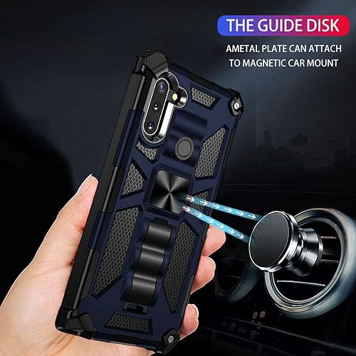 Miniatura 3 de Asuwish Funda compatible con Moto One Fusion Plus, protector de pantalla de vidrio templado y accesorios para celda, soporte de doble capa, fundas