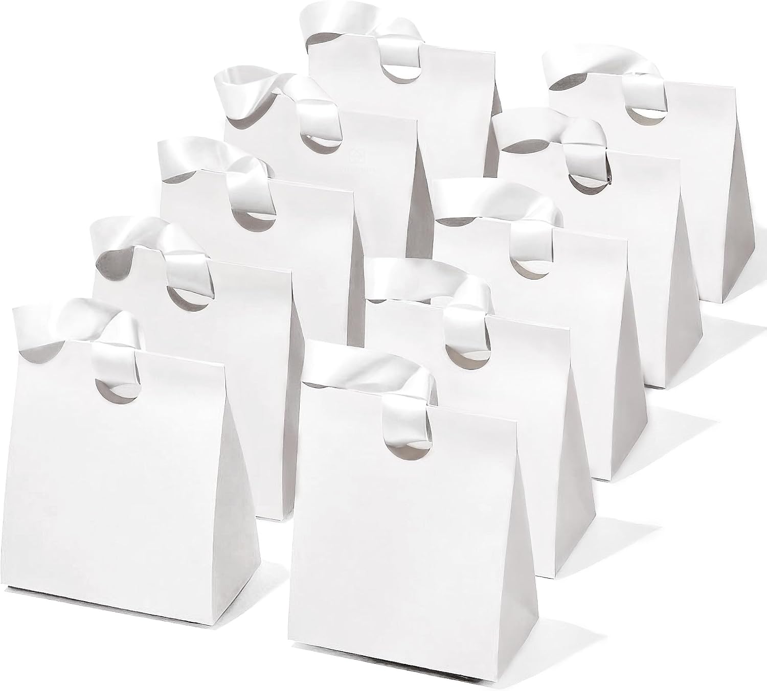  Paper Gift Bags With Ribbon Handles Small Assorted Bulk Pack thumbnail