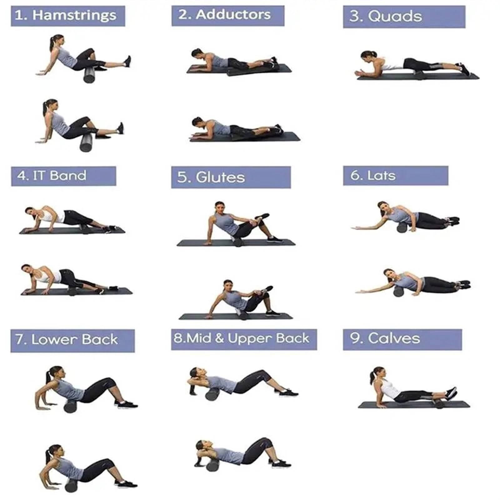 Schaumstoffrolle Schaumstoffrolle schwarz Yoga-Trainingsgerät Massagerolle zarte Yoga-Säule