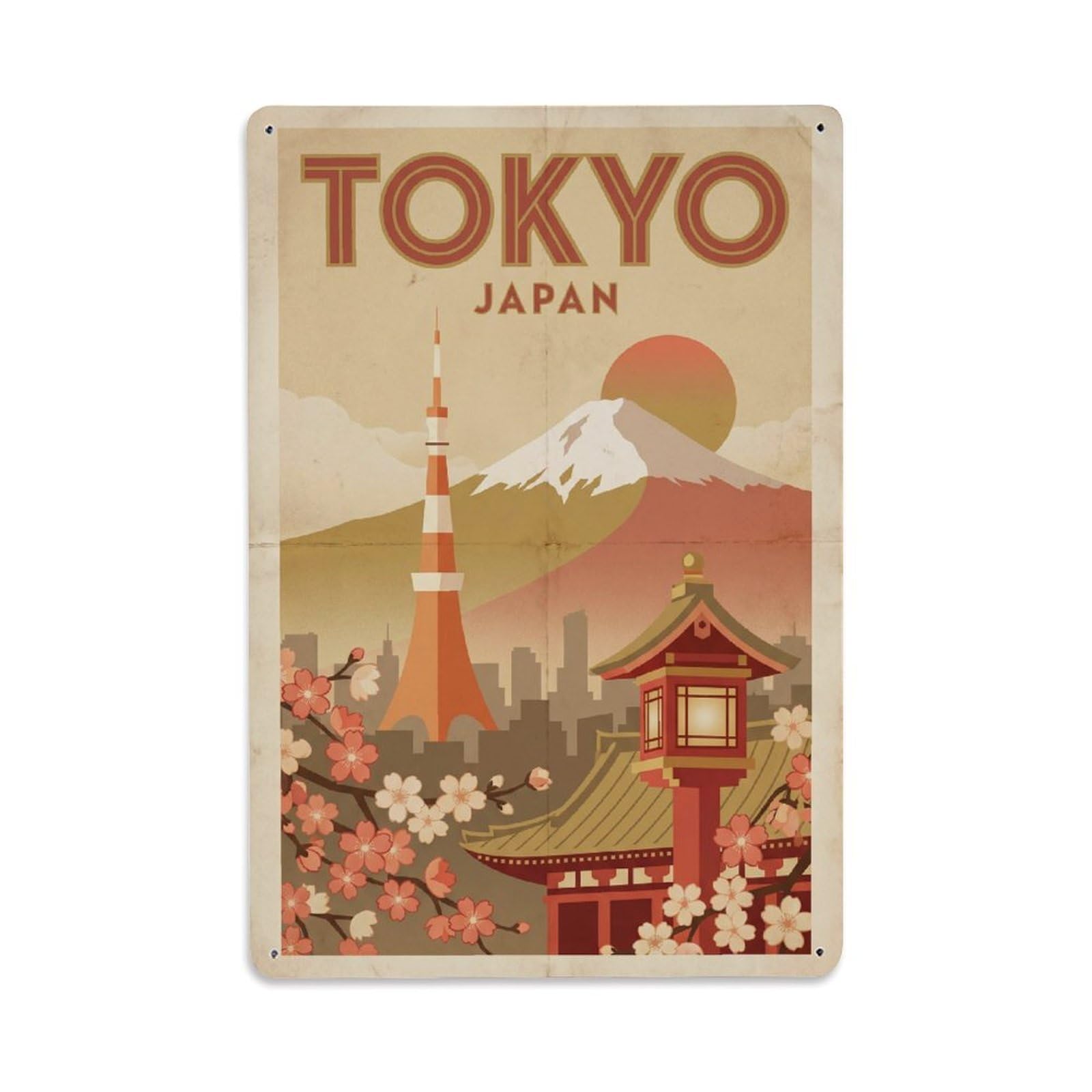 Gead 8X12inch Style Vintage Travel Japan Tokyo Metal Tin Sign