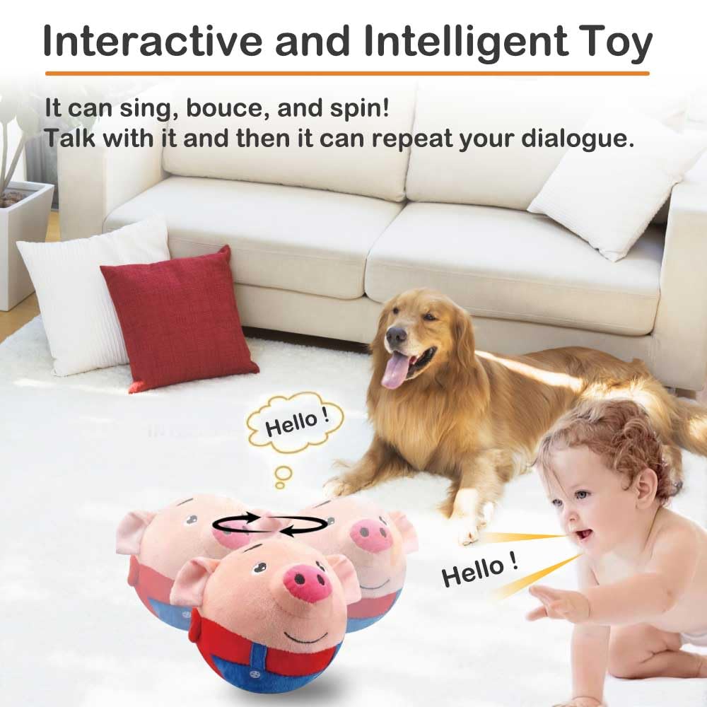 Jouet interactif en peluche pour chien, jouet en peluche qui couine pour chien, chat - Jouet couineur pour chien, chat - Jouet pour animaux de compagnie, chiens, chats (souris pâle + cochon bleu (étui