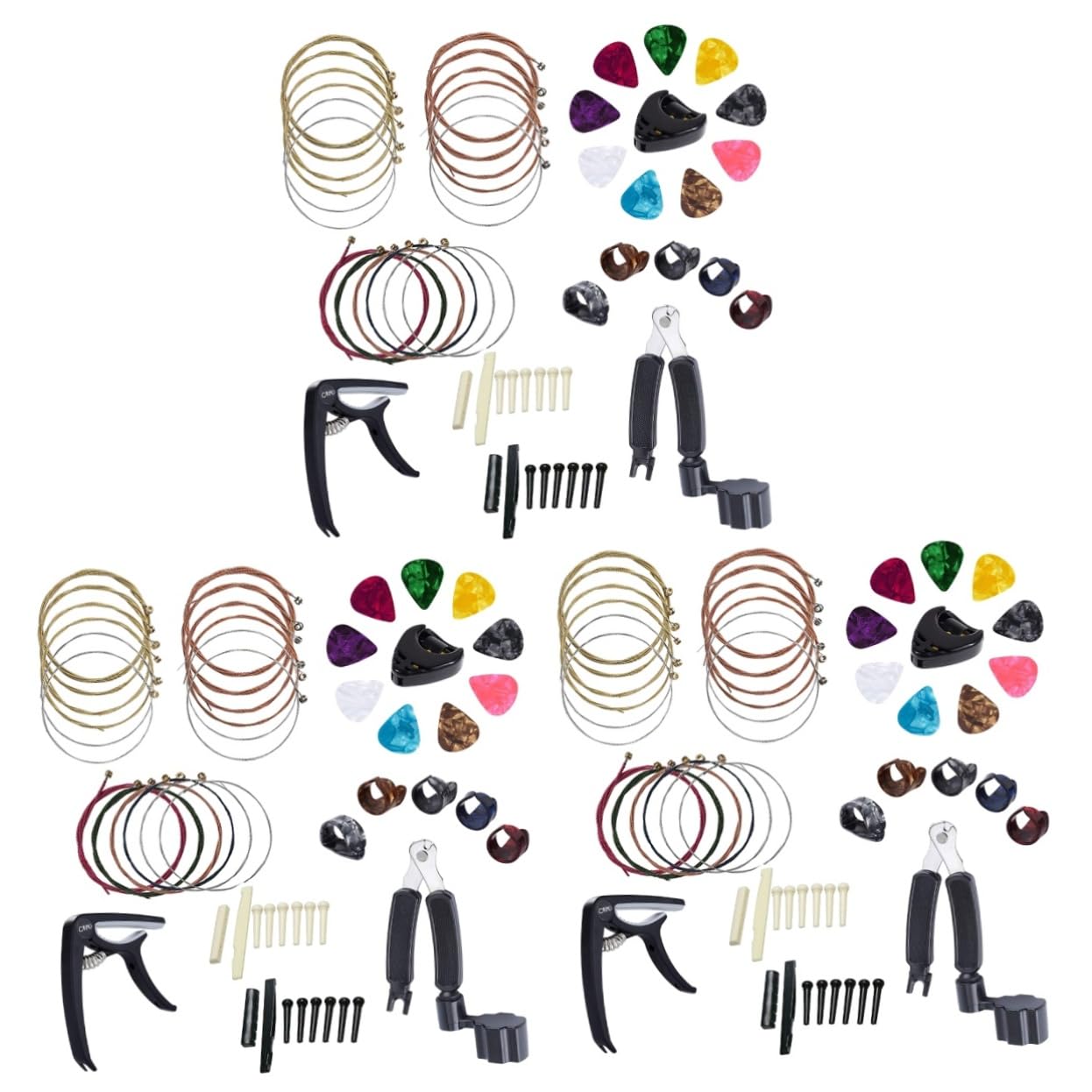 ifundom 3piezas Accesorios Para Guitarra Kit De Cambio De Cuerdas Capo Púas y Enrollador De Cuerda Herramientas Prácticas Para Guitarristas Color Negro