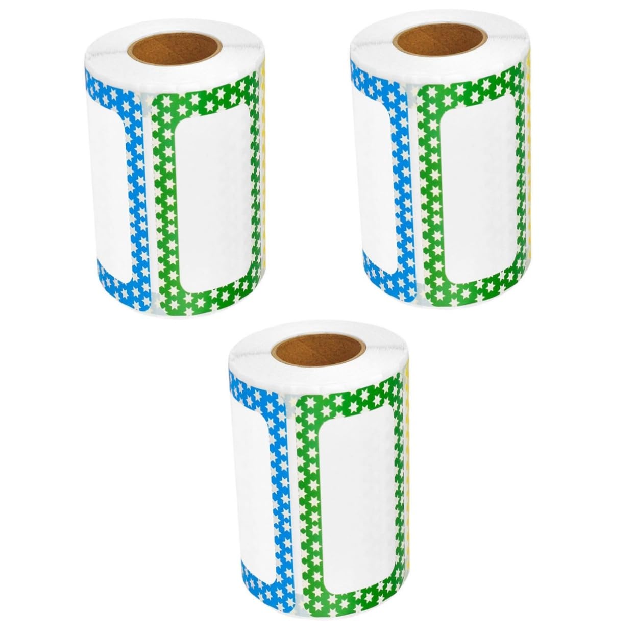 DOITOOL 3 Rollen Bunte Namensaufkleber Selbstklebende Etiketten mit Farbigem für Schule Büro und Persönliche Verwendung Einfach Beschriftbar und Ablösbar