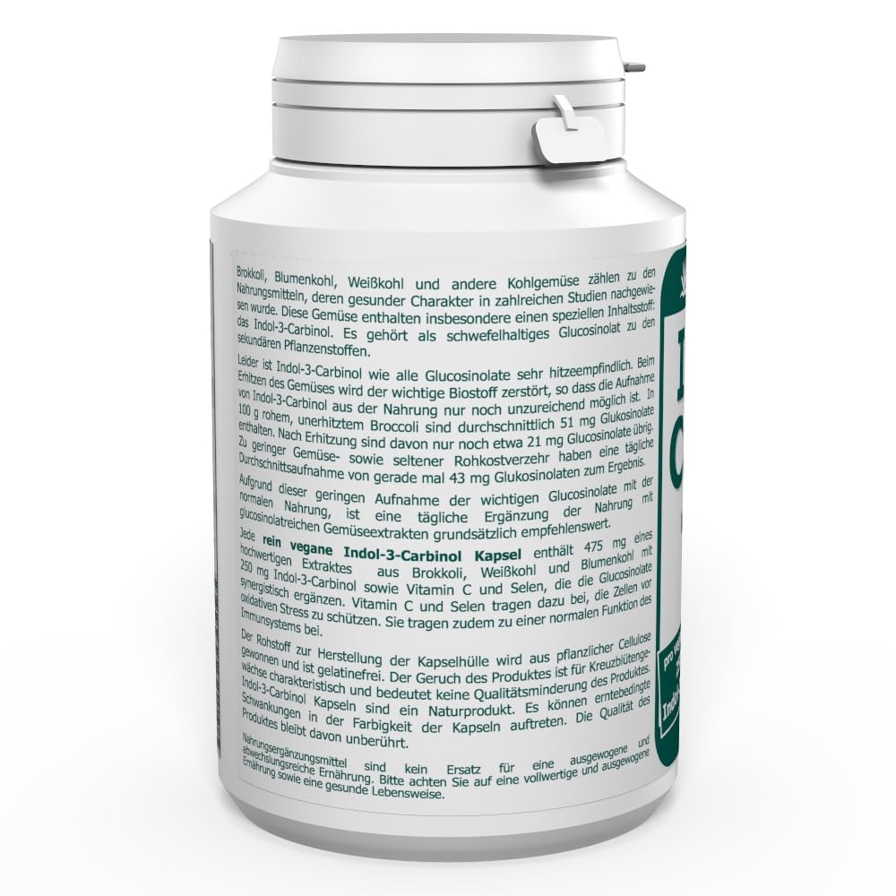 Indol-3-Carbinol 250 mg vegane Kapseln 120 Stk mit Vitamin C und Selen
