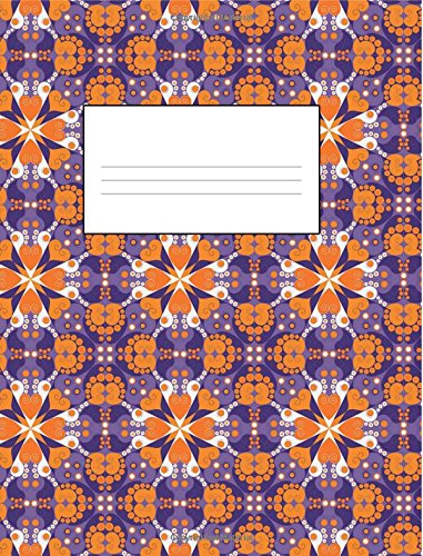 Cahier de composition à carreaux arabesques ligné 140 pages design 7