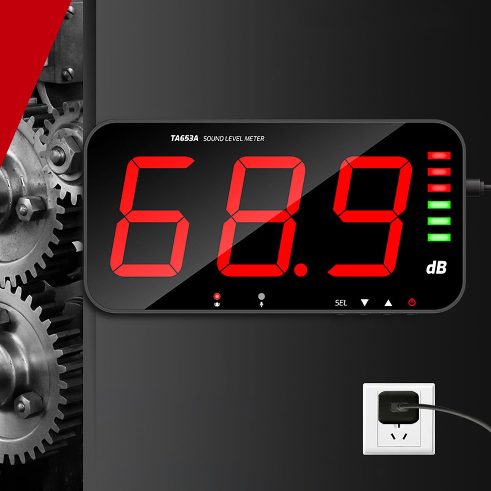 Yctze Digitale Geluidsmeter 30 Tot 130 DB met Achtergrondverlichting in