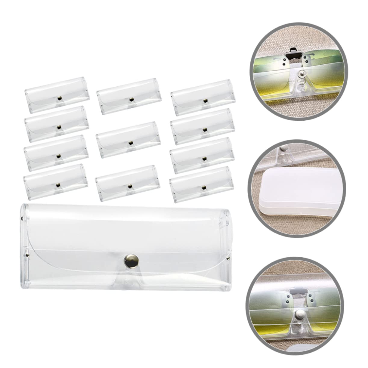 Brillenetui Transparente Sonnenbrillentasche Aufbewahrungsboxen Für Brillen Sunglass Case Brillen Aufbewahrungsbox Brillen Etuis Klare Lesebrille Etui Für Brillen Pvc 12st