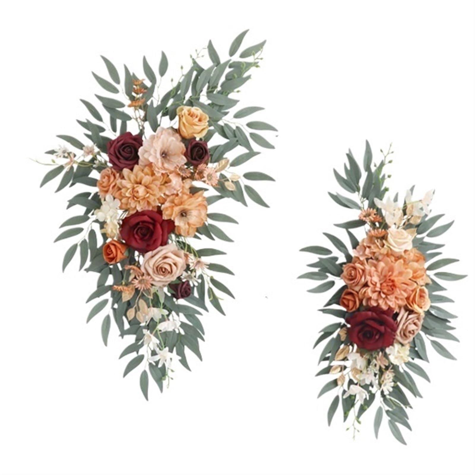 WJIAYAO Artificial Wedding Arch Flowers Kit Wedding Welcome Sign Flowers Artificial Arch Flower for Ceremony Reception Fall Winter Decoration(Color 3)