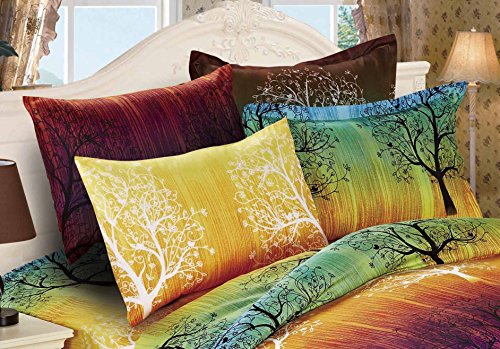 Rainbow Tree 2pc Bedding Set: Duvet Cover and Pillow Sham (Twin)