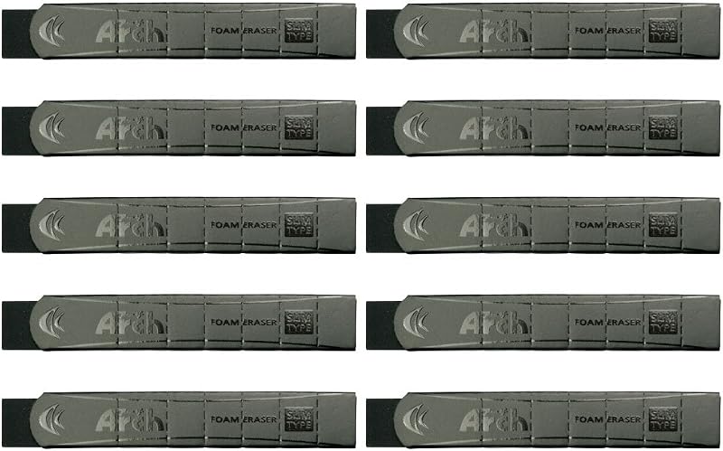 Sakura Crepas RAF150SL(10) Eraser, Arch Slim Type, Black, 10 Pieces
