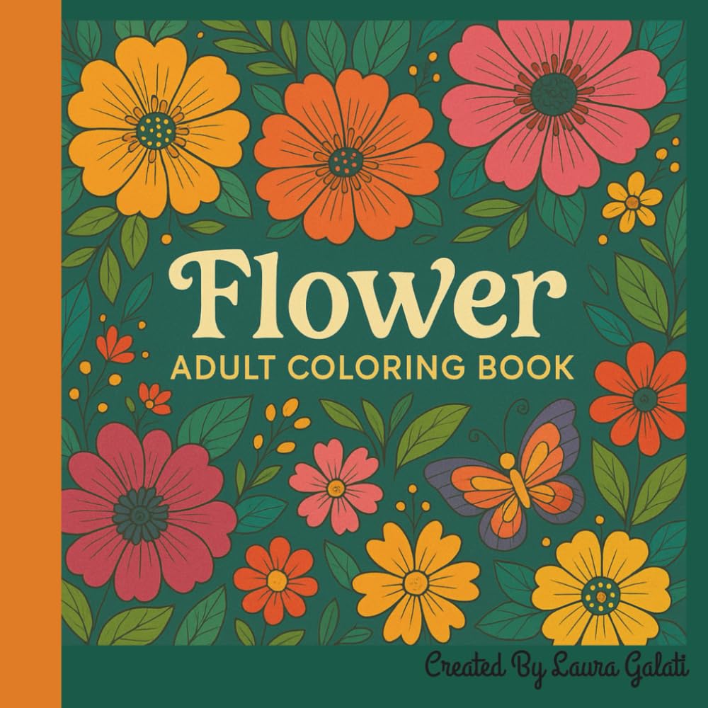 Flower Adult Coloring Book