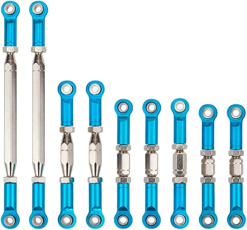 9 piezas Wltoys 12428 barra de tracción servo enlace brazo oscilante trasero superior suspensión brazo longitud ajustable para 112 Wltoys RC coche