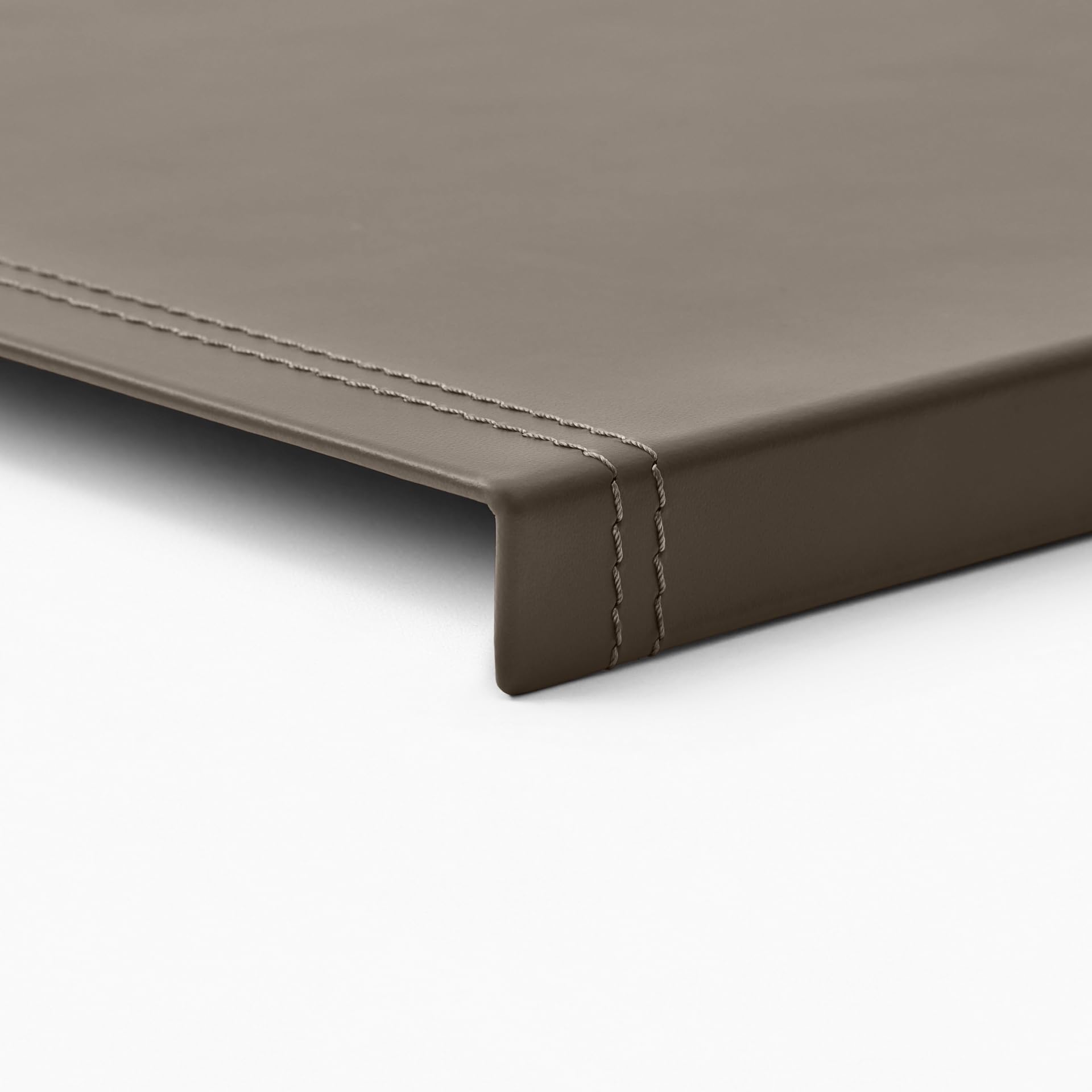 Eglooh - Urania - Protector Mesa Escritorio en Cuero Gris Topo cm 70x50 - Antideslizante, Estructura Interna en Acero con Perfil Frontal en Forma de L, Costuras Artesanal - Made in Italy