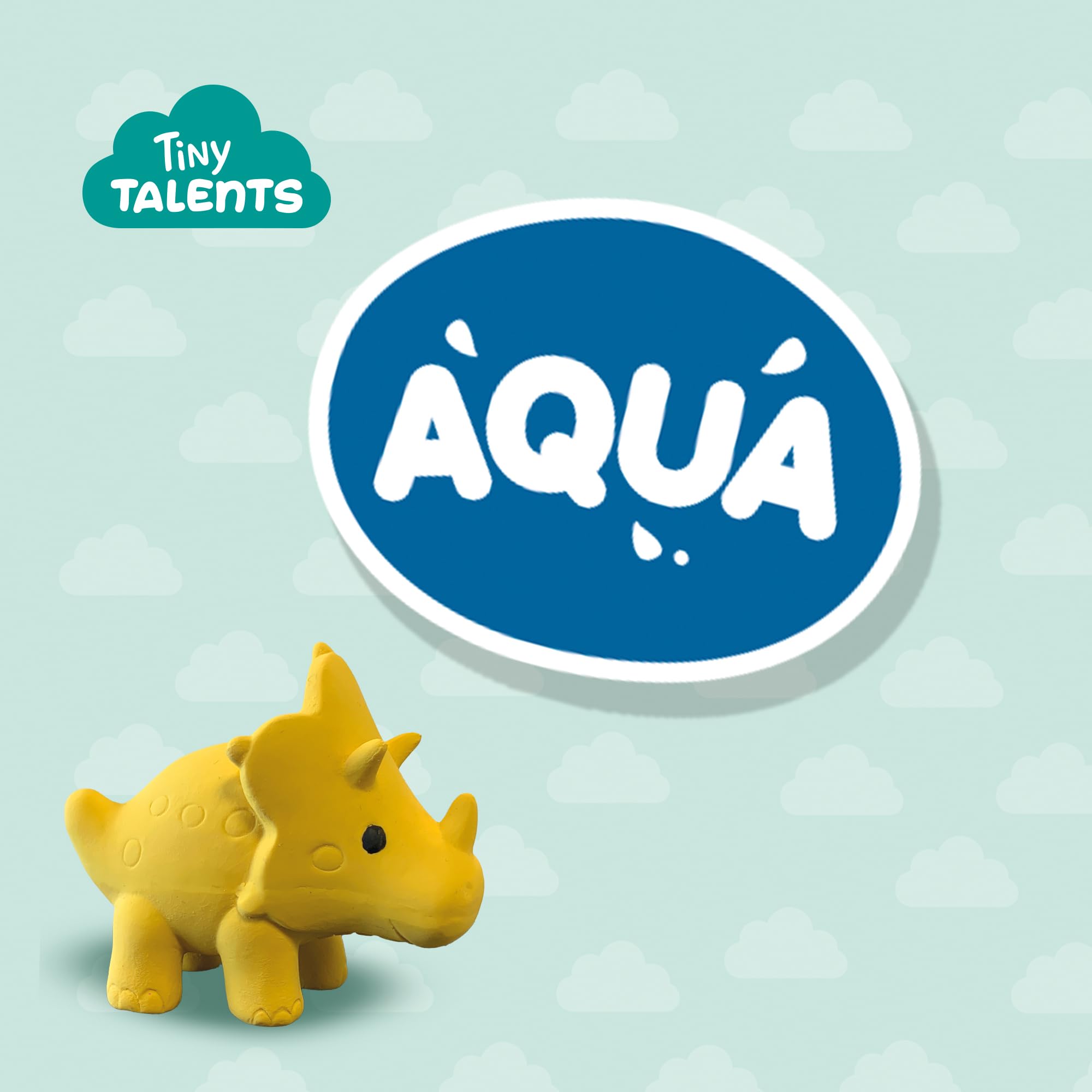 SES Creative 13212 Bath Triceratops - 100% natural rubber, Yellow, Small - Image 4
