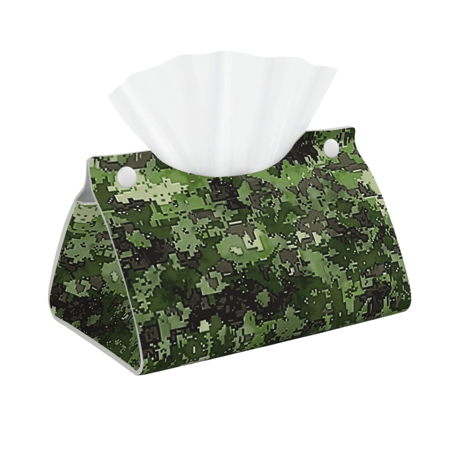 Green Army Digital Camouflage print Print Tissue Box Cover Foldable Tissue Storage Box Leather Tissue Cube Box Holder for Living Room Bedroom Office Car Home Decor