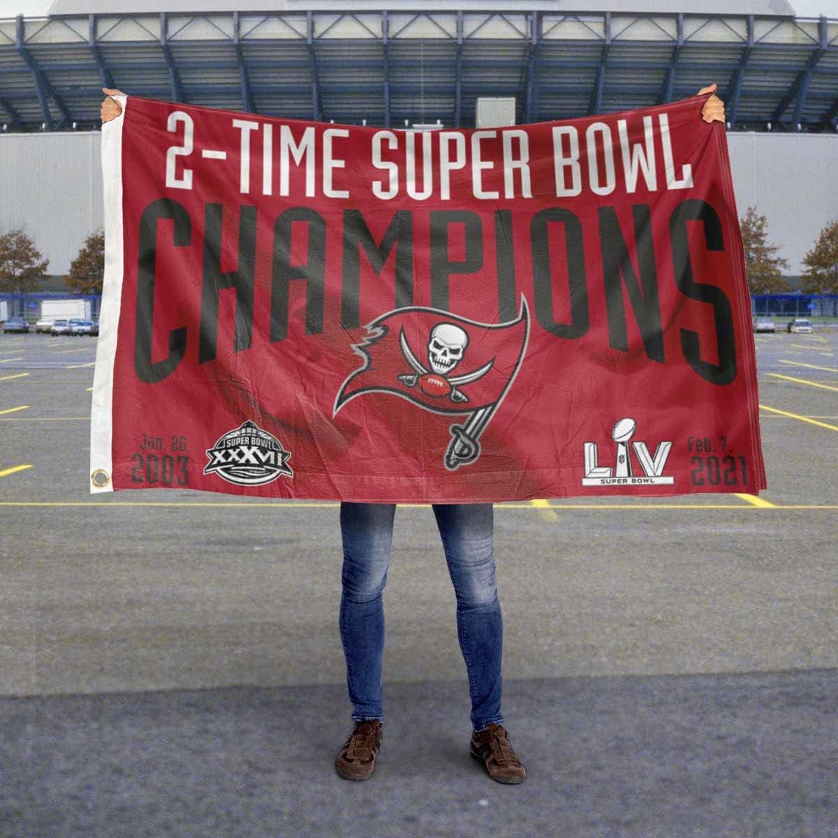 Tampa Bay Buccaneers 2 Time Champions 3x5 Flag - Image 5