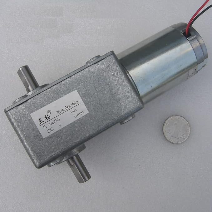 GW600 DC Worm Gear Motor, 24V 12V 5-480RPM, High Torque - (Speed(RPM): 24V 9RPM/ Voltage(V): Single Axis)