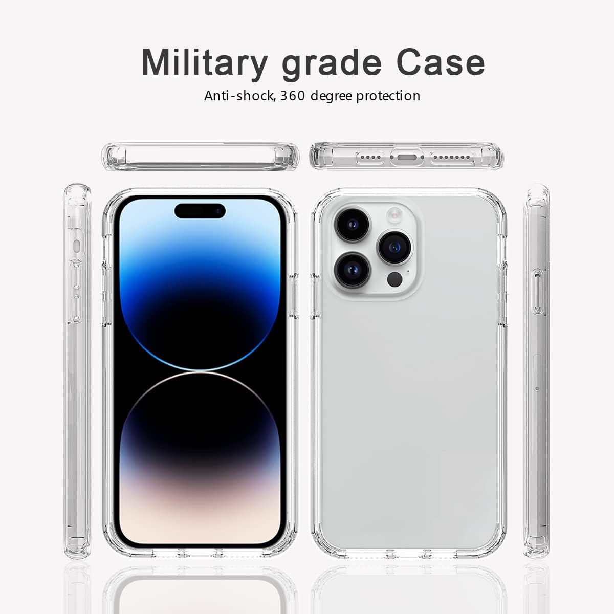 Custom Phone Case for iPhone 14 Pro Max,Bumper Phone Case Multi-Picture Collages Personalized Photo Case Heavy Duty with Screen Protector 3 in 1 Military Grade Full Body Clear Protective Phone Cover E