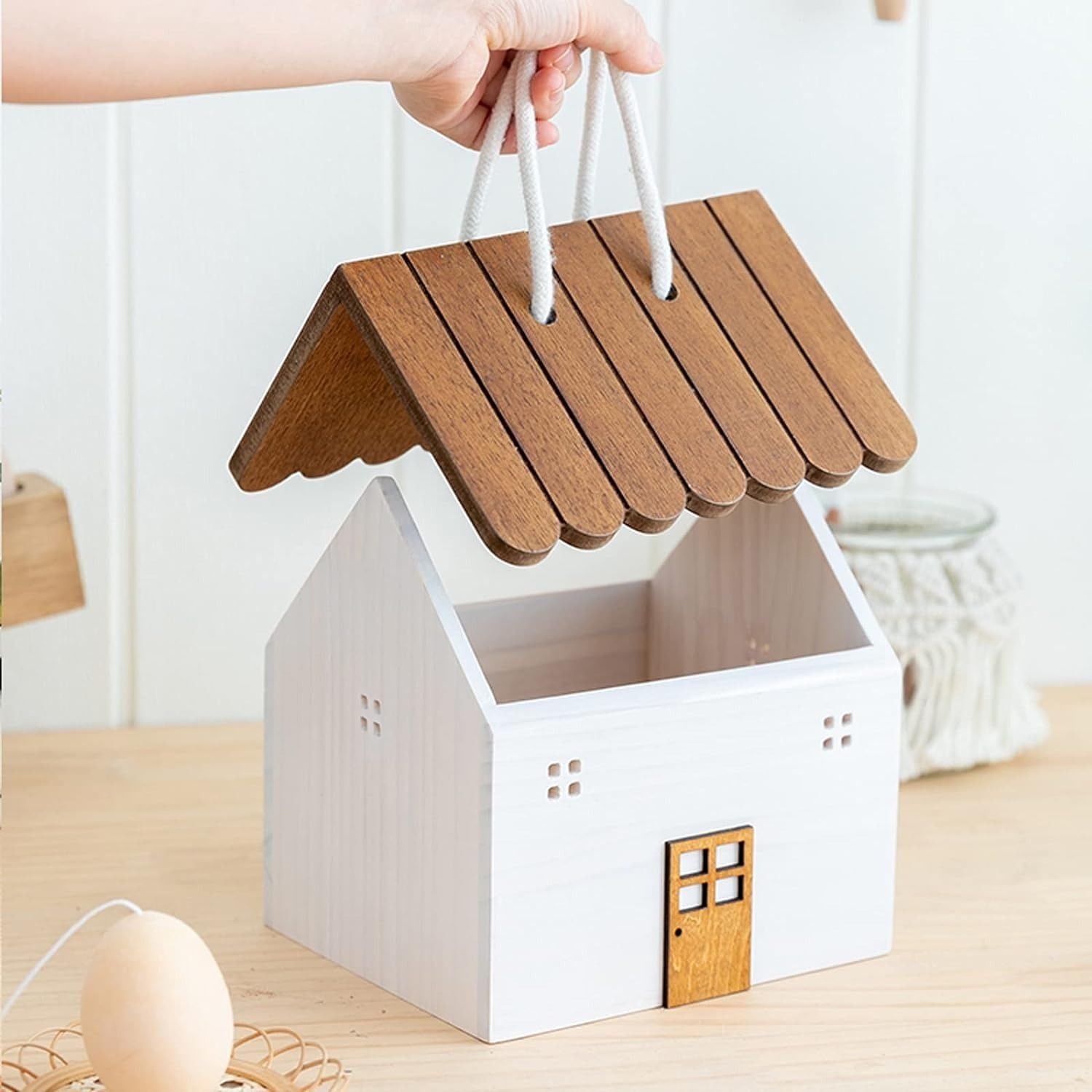 かわいいハウス【小】 収納 ボックス ハウス模様  小物 木製  収納ケース Amazon｜[Rebirth]かわいいハウス【小】 収納 ボックス ハウス模様
