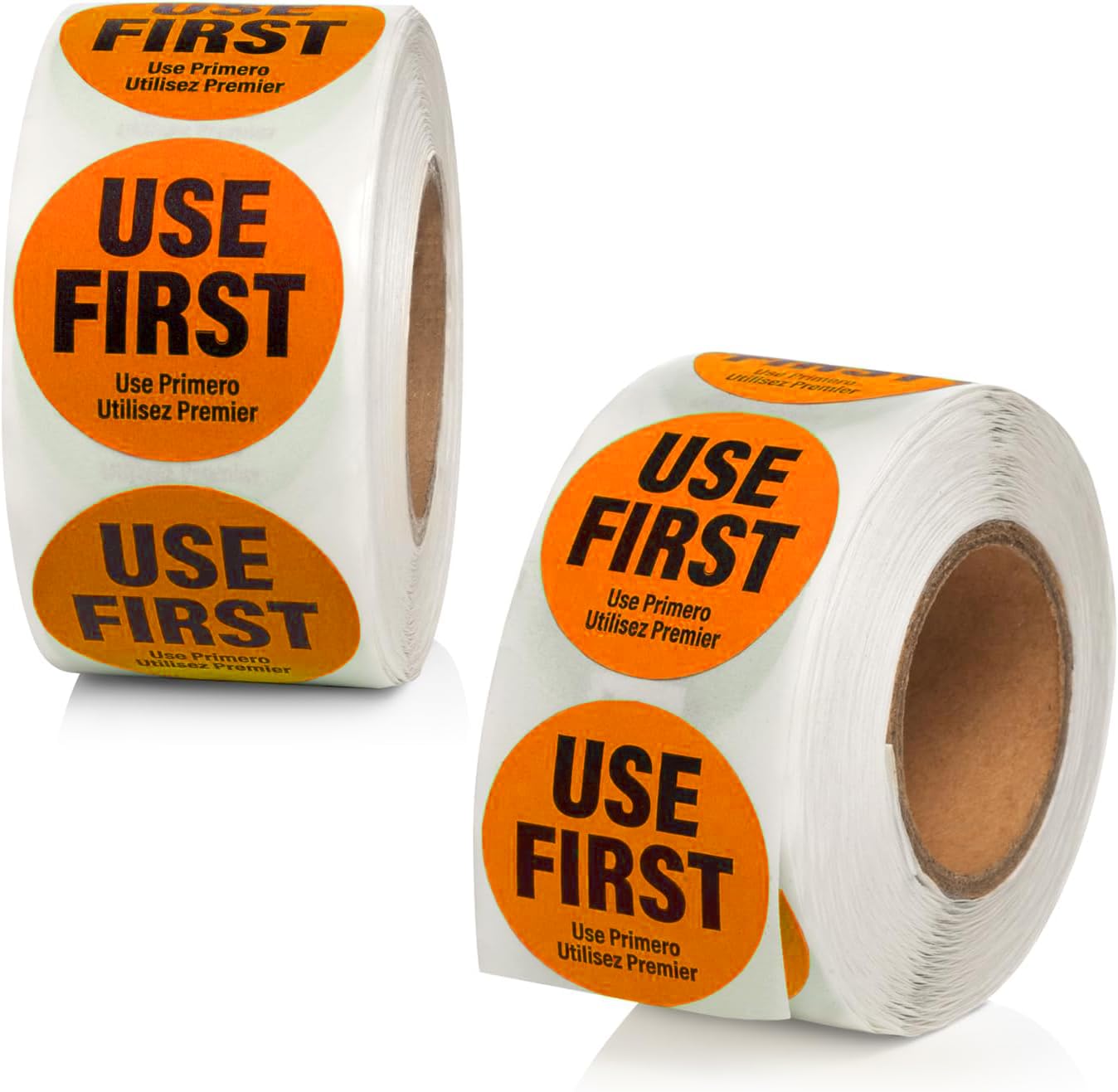 1000 Labels Use First Stickers for Food Service, 1.5-inch Wide, Orange by Sutter Signs