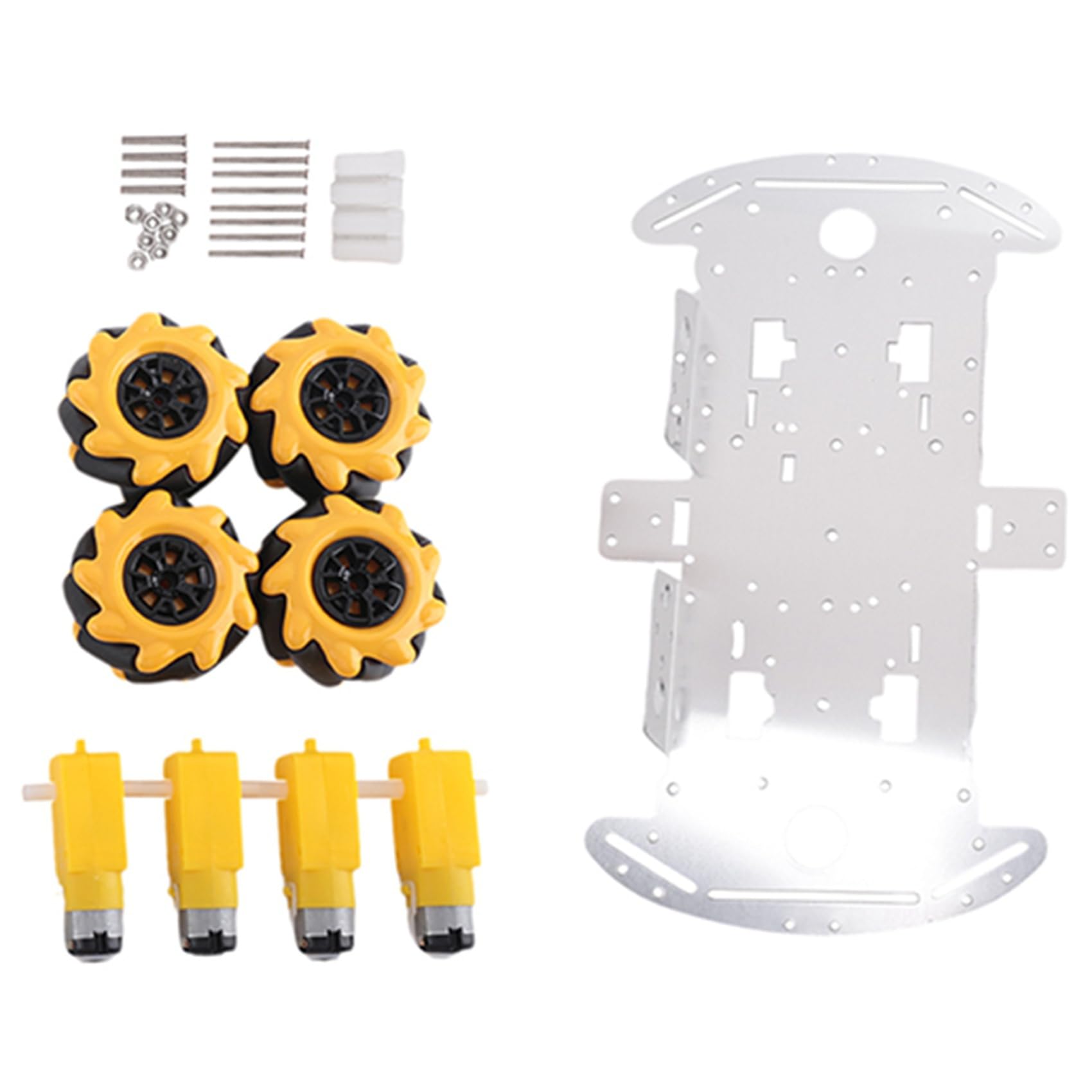 Kit di 2 ruote meccaniche intelligenti a 4 ruote, telaio per auto in lega di alluminio, kit di montaggio fai da te