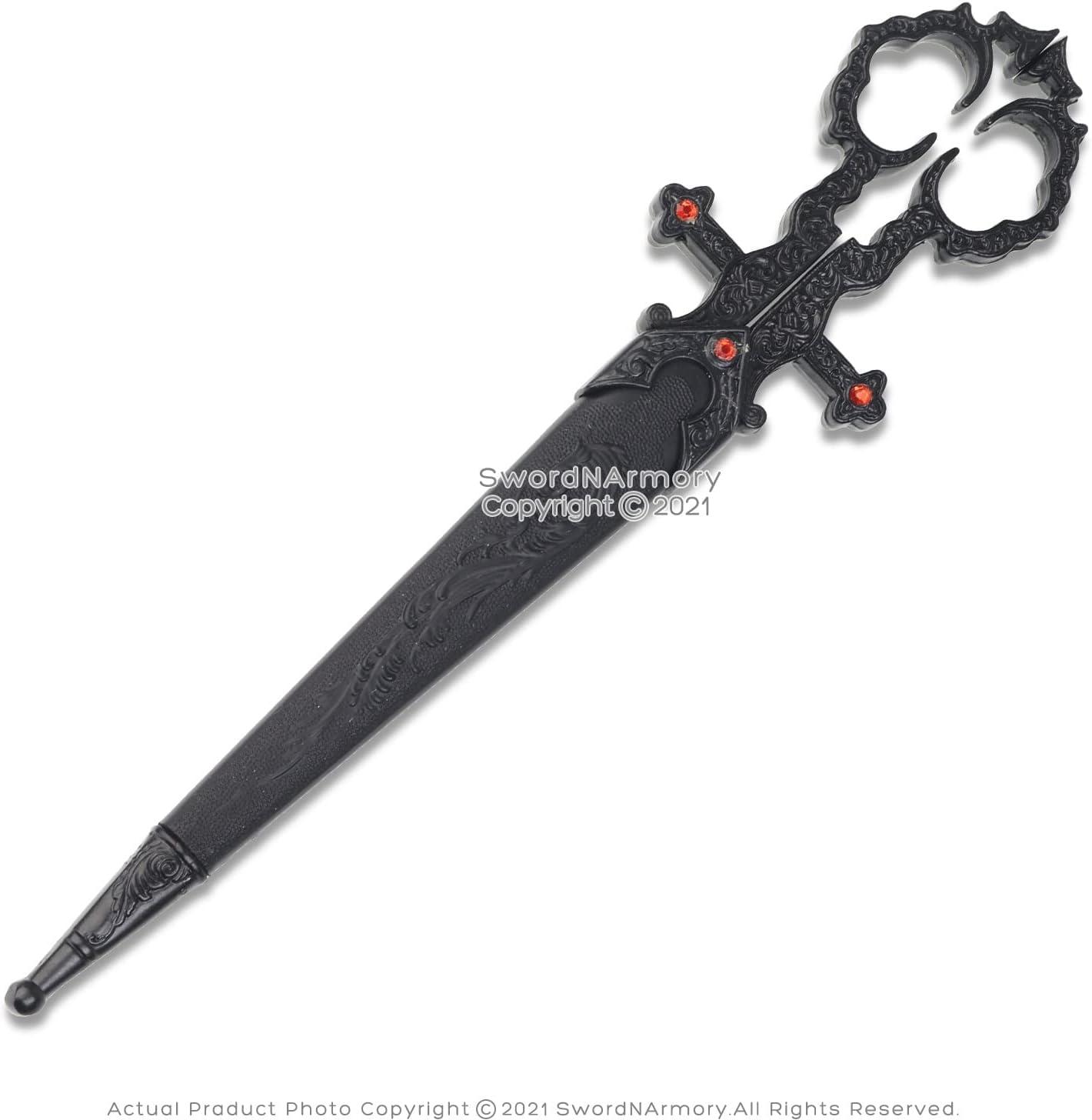 Munetoshi 10.25” Bodice Scissors Renaissance Dagger Black with Scabbard