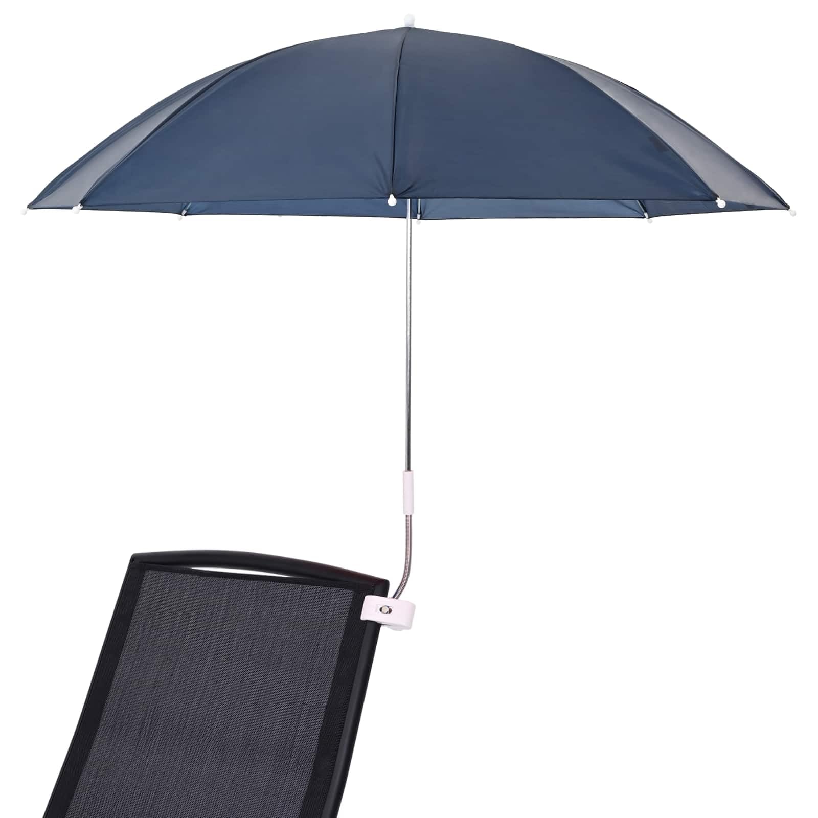 Parasol przeciwsłoneczny z zaciskiem, kolor czerwony, Ø x z poliestru 170T, przenośny, na balkon, taras, do ogrodu, z praktycznym źródłem cienia i ochroną przed promieniowaniem UV