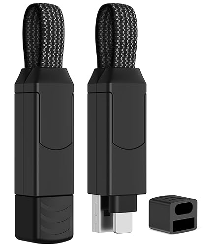 Paquete de 2 cables de carga múltiple portátil de viaje con alimentación de carga PD ultrarrápida, cable de iluminación USB C magnético compatible