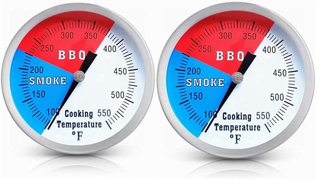 YOTOM BBQ Thermometer Gauge, 2 Pack Charcoal Grill Smoker Temperature Gauge Pit BBQ Grill Thermometer