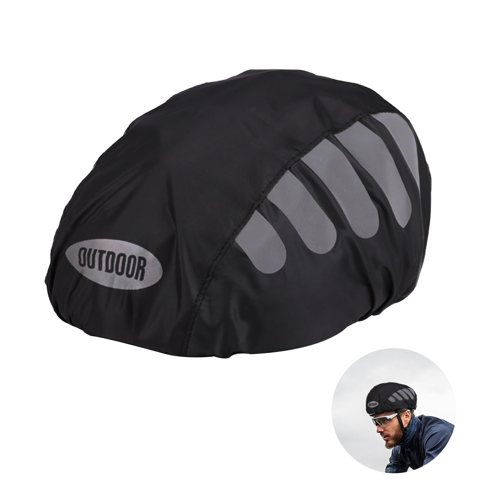 2 Coperture Antipioggia Per Casco Bici - Impermeabili, Riflettenti, Verde Fluorescente, Per Ciclismo E Skate - Foto 2