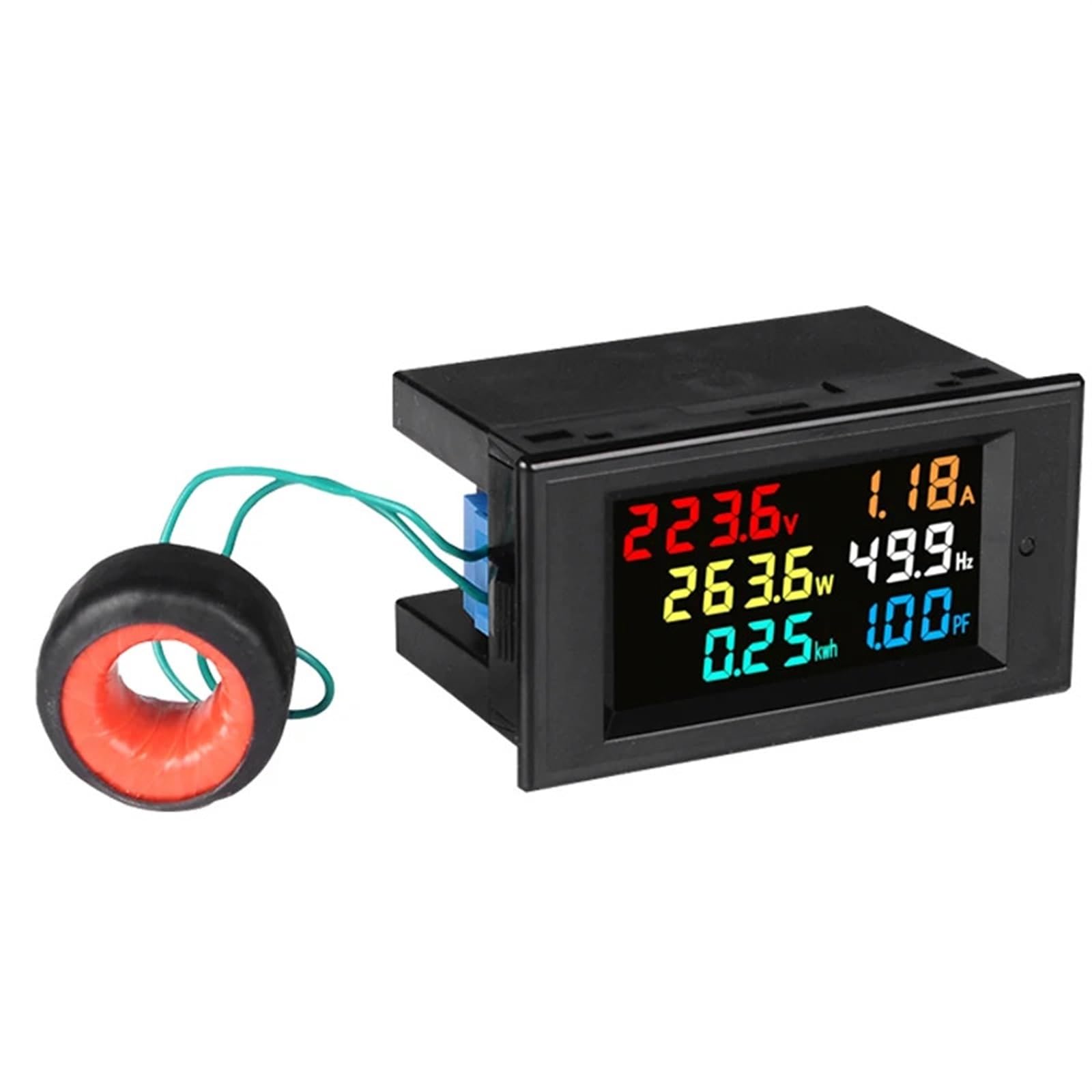 D69-2058 Woltomierz Amperomierz Współczynnik mocy Energia elektryczna Miernik częstotliwości Cyfrowy Watomierz LCD VOLT AMP