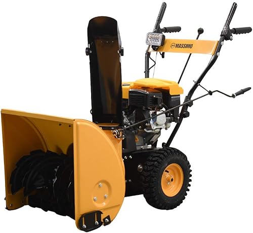 Massimo - soplador de nieve de 24 pulgadas, 196cc, lanzador de 2 etapas, pala, caminar detrás, muy resistente
