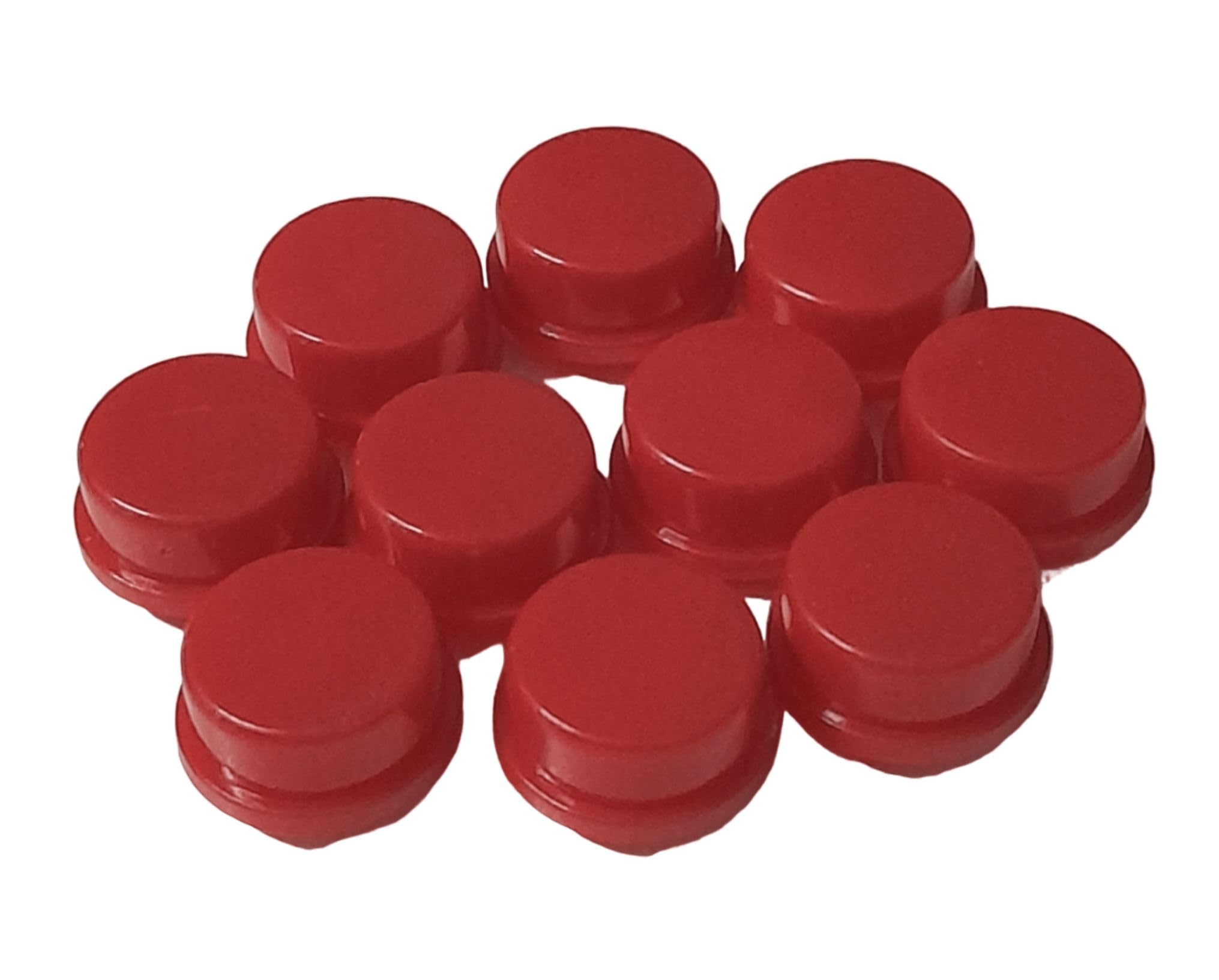 SHOKITECH 12x12x7.3 mm Round Cap for Square tactile Switch – Red (Pack of 10)-image-5