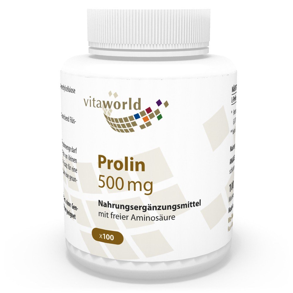 Vita World Proline 500Mg 100 Capsules Collagen Made in Germany