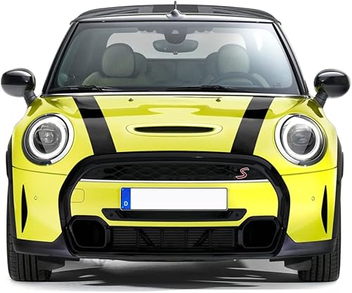 Car Styling Bonnet Stripes Hood Decal Stickers for Mini Cooper F55 F56 Decoration (Gloss Black)