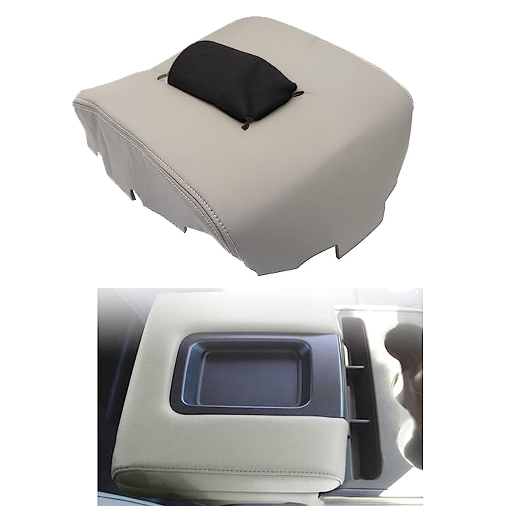 Light Gray Vinyl Center Console Lid Cover For 2015-2019 Chevrolet Colorado | Direct Fit Skin By Kar Designers 9 thumbnail image