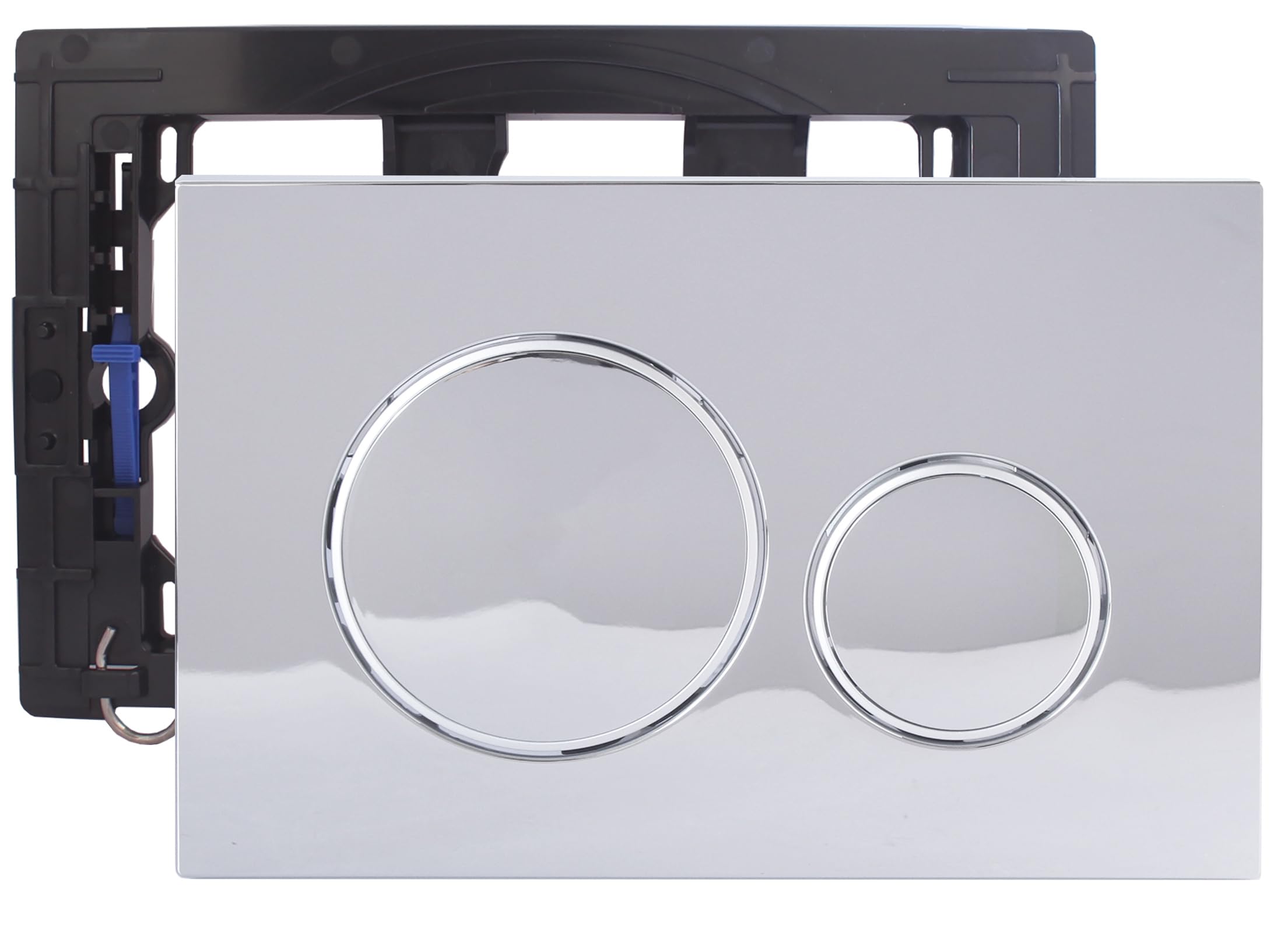 Plaque d'actionnement de chasse d'eau double compatible avec les systèmes de réservoir de toilette Geberit à surface miroir Sigma20 115.778.KJ.1, argent brillan