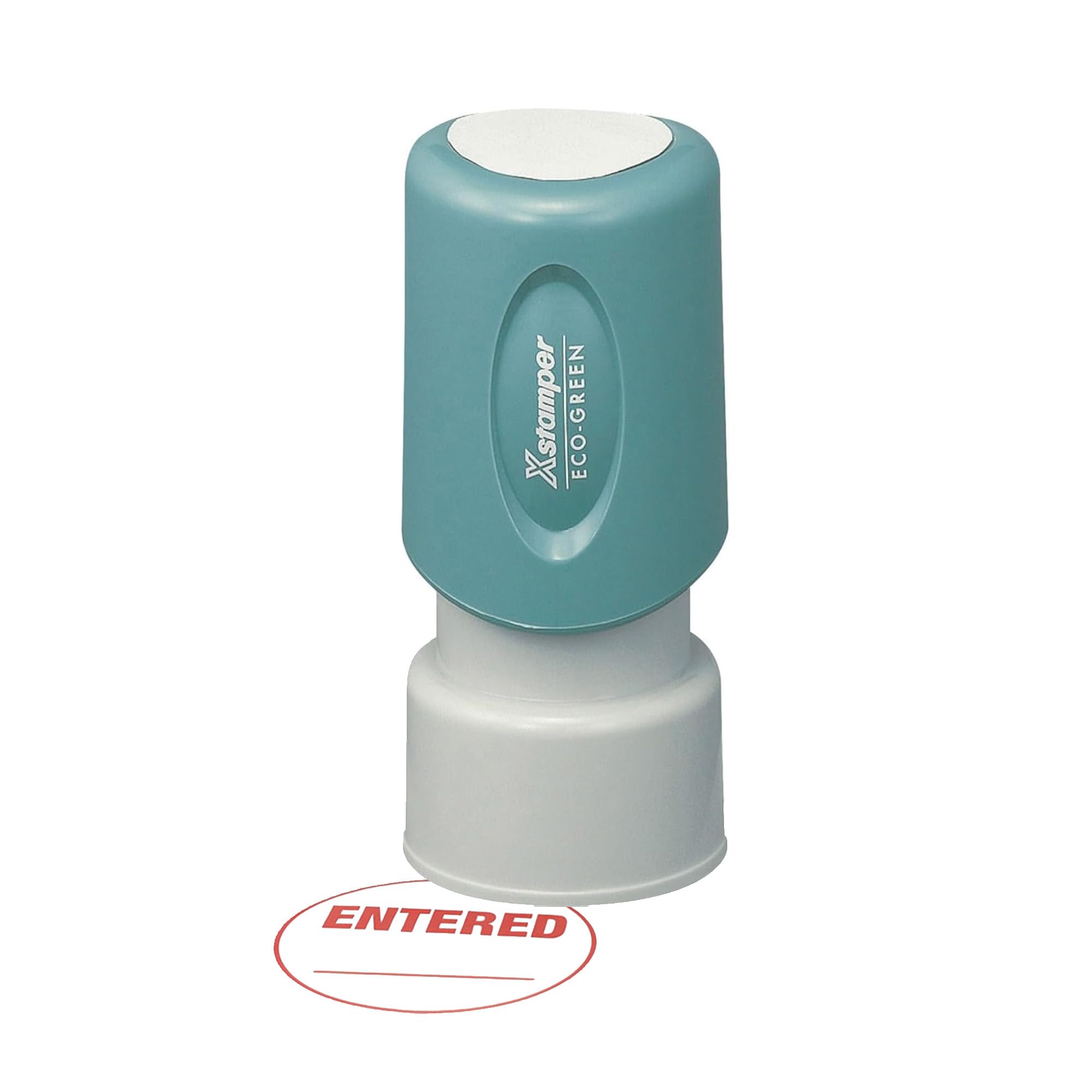 Shachihata Xstamper(R) One-Color Specialty Stamp, Round, "Entered", Red (11418)